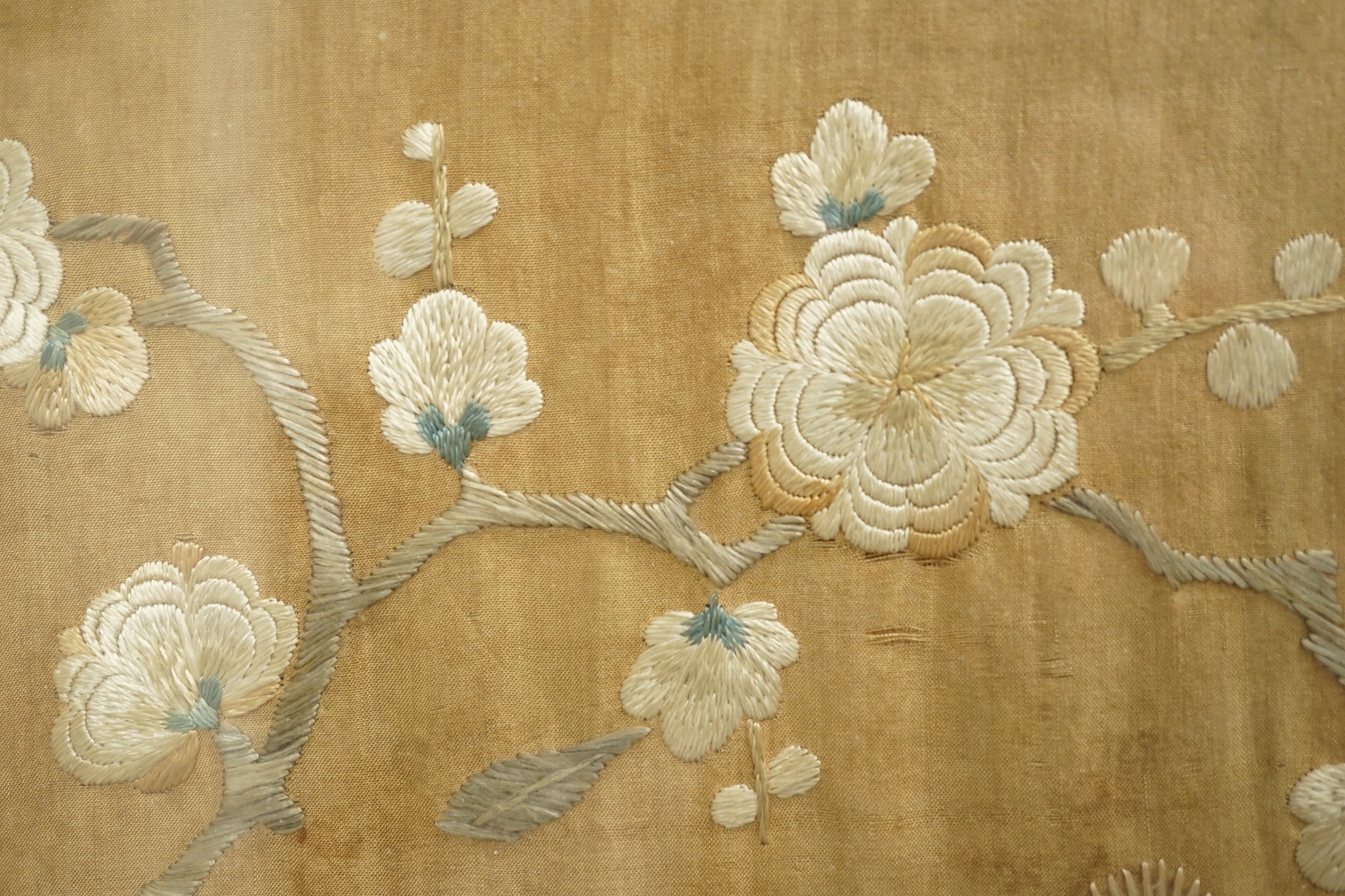 A large Chinese embroidered silk 'boys' panel, 19th century